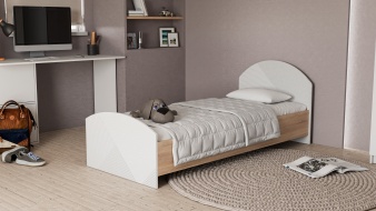 Кровать светлая Веер BMS по индивидуальному заказу