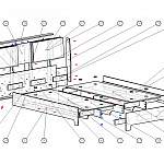 Чертеж Кровать Карина 2.1 вайт BMS