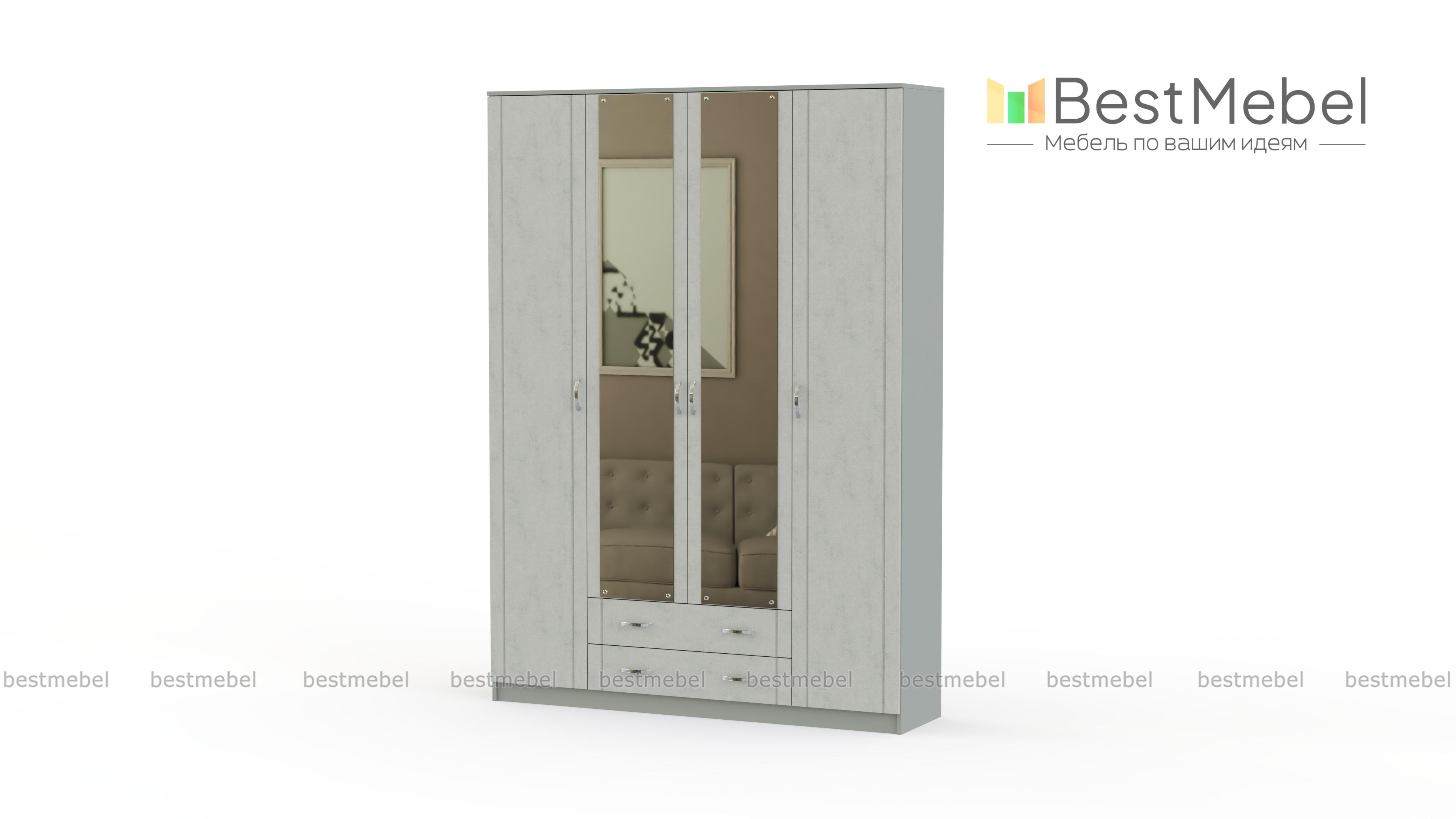 Шкаф 4-х дверный 8.04 Лотос BMS - Фото