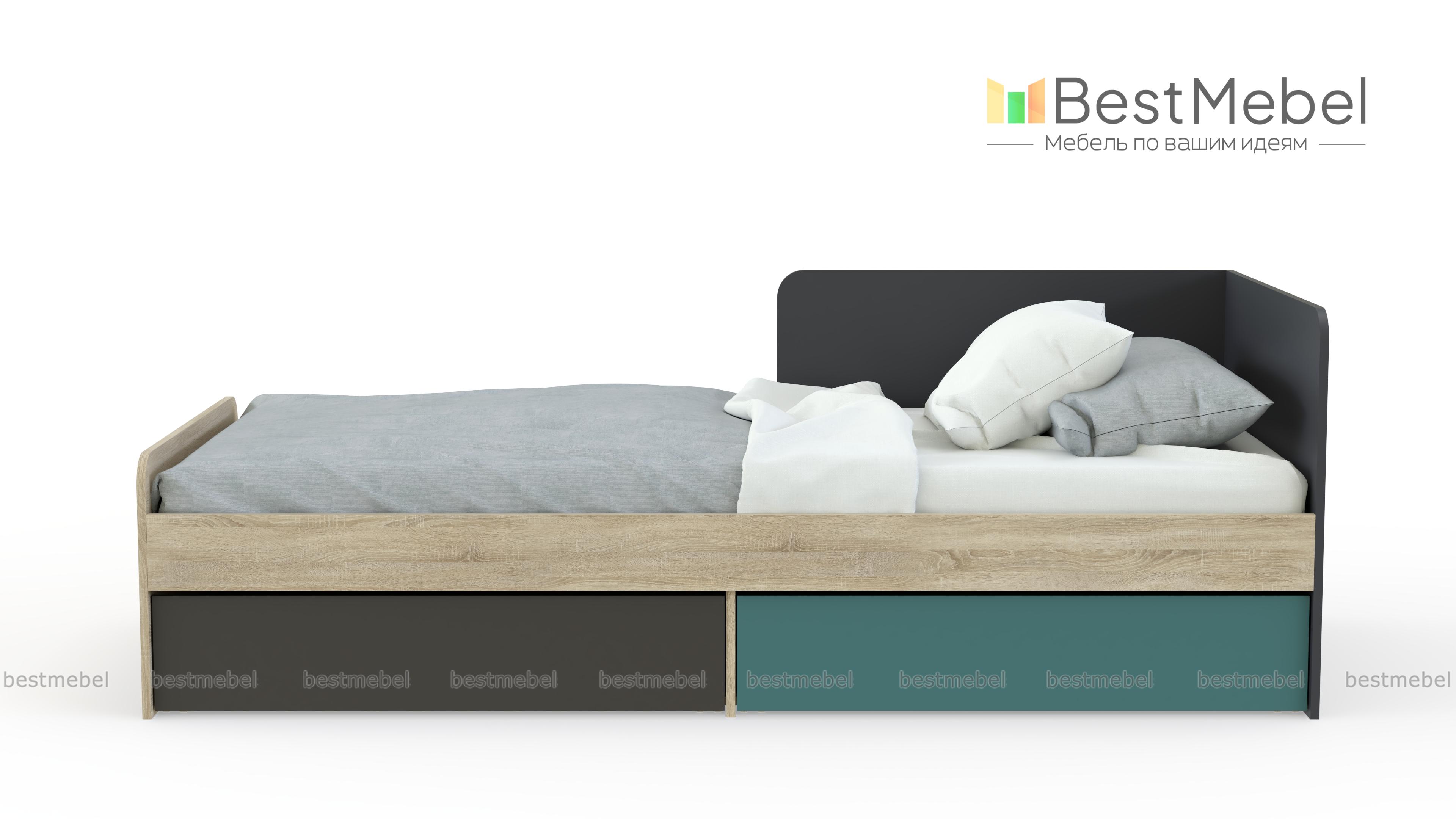 Кровать с 2-мя ящиками Jackie BMS - Фото