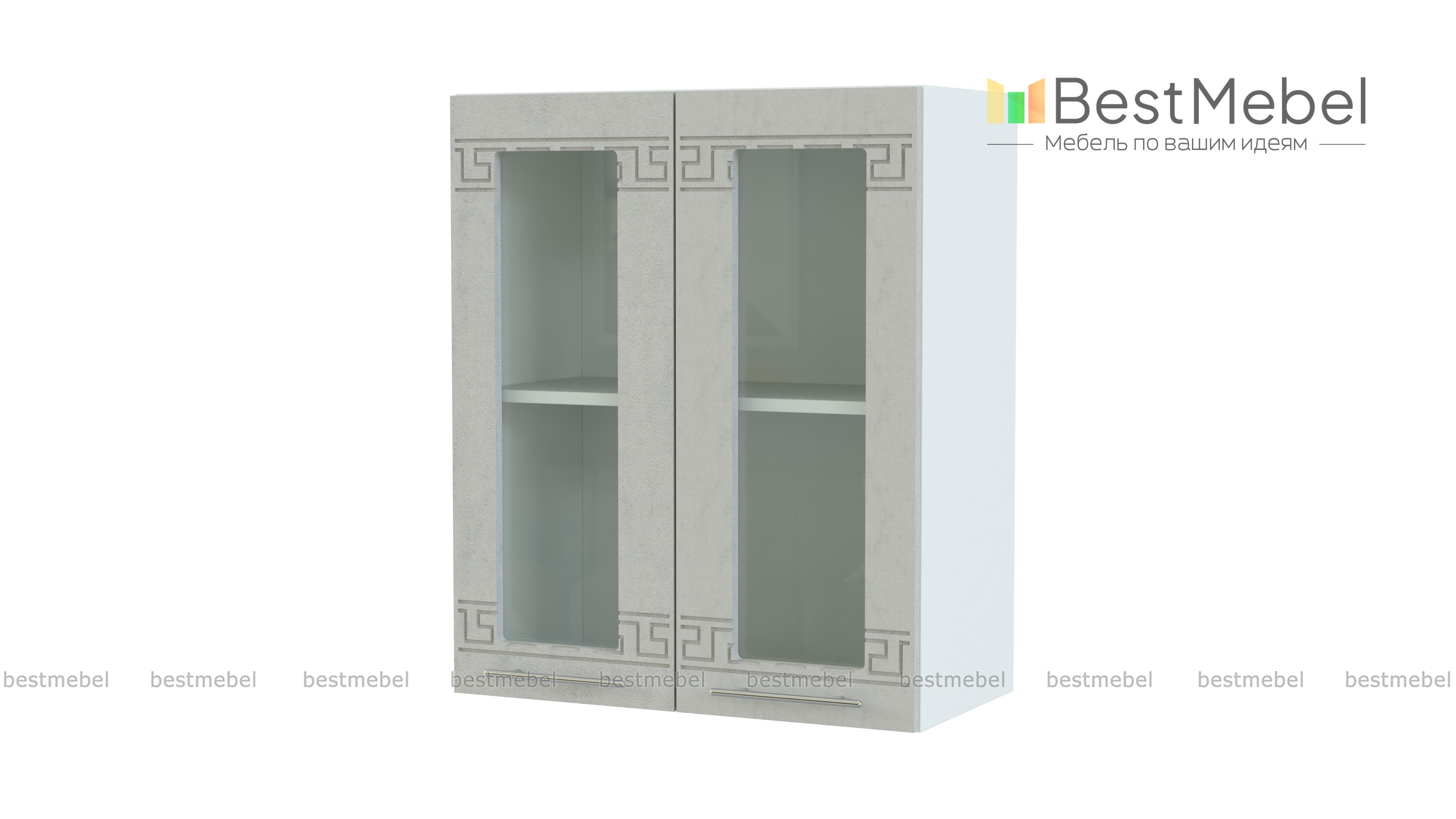 Шкаф навесной со стеклом 1000 Греция BMS - Фото