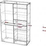 Чертеж Шкаф с подсветкой Лайт 3 BMS