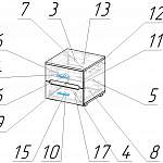 Чертеж Прикроватная тумба Ким BMS
