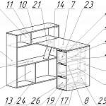 Схема сборки Стол письменный угловой Мисси 7 BMS