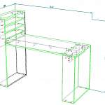 Чертеж Одноместный маникюрный стол Лана 1 BMS